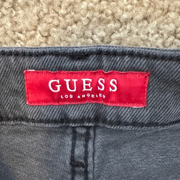 Guess Dark Gray Jean Shorts with White Accents - Picture 2 of 5